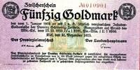 Zwischenschein Fuenfzig Goldmark Provinz Schleswig Holstein Kiel -
