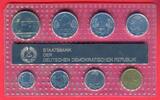 DDR Kursmünzensatz 1989 KMS 1 Pfennig bis 2 Mark und Token Prägen BU Coin Set plastic slightly broken