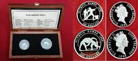 Cook-Inseln, Cook Islands 100 und 200 Dollars Platinum Olympics 1996 Olympische Spiele Speerwurf und Ringen -