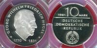 DDR 10 Mark Gedenkmünze 150. Todestag Georg W. F. Hegel PP -