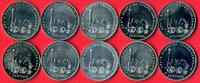 DDR 10 x 5 Mark Lot Gedenkmünzenlot zum 150. Jahrestag des Einsatzes der ersten deutschen Ferneisenb -