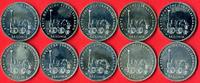 DDR 10 x 5 Mark Lot Gedenkmünzenlot zum 150. Jahrestag des Einsatzes der ersten deutschen Ferneisenb -