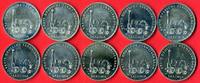 DDR 10 x 5 Mark Lot Gedenkmünzenlot zum 150. Jahrestag des Einsatzes der ersten deutschen Ferneisenb -