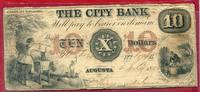 USA Obsolete 10 Dollars State of Georgia Augusta, The City Bank -