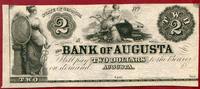 USA Remainder 2 Dollars State of Georgia Bank of Augusta, verschnitten -
