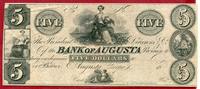 USA Remainder 5 Dollars State of Georgia Bank of Augusta -