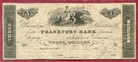 USA Remainder 3 Dollars Kentucky Frankfort Bank -