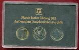 DDR 3 x 5 Mark Themensatz Martin Lutherehrung Mit Wartburg 1983 -