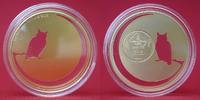 Mongolei 500 Togrog Mongolian Nature Eule vergoldet mit dekorativer Metalldose, 1/2 oz. -