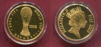 Fidschi Inseln, Fiji 100 Dollars Gold Fußball WM 2006 FIFA Germany Deutschland Soccer Worldcup -