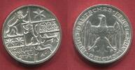 Weimarer Republik Deutsches Reich 3 Mark Silber Gedenkmünze Commemorative 1927 A Uni Marburg unc min rev. cleaning