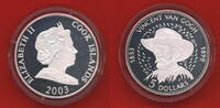 Cook-Inseln, Cook Islands 5 Dollar Silbermünze 2003 Vincent van Gogh Proof with capsule