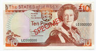 Jersey 10 Pfund Pounds Specimen Ser 0000 -