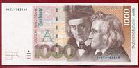 BRD, Deutsche Bundesbank 1000 DM Deutsche Mark Gebrüder Grimm - Serie YA Ersatzbanknote -