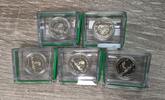 Bundesrepublik Deutschland 5 x 5 Euro Gedenkmünzen A - J 2019 Gemäßigte Zone PP komplett Grüner Ring Polymerring A,D,F,G,J Proof with original bo...