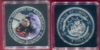 Liberia 5 Dollar Silbermünze mit Farbauflage HISTORY OF RAILROADS - Trans-Sibirian Railroad -