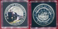 Liberia 5 Dollar Silbermünze mit Farbauflage HISTORY OF RAILROADS - KKSTB 310.23 -