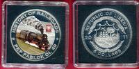 Liberia 5 Dollar Silbermünze mit Farbauflage HISTORY OF RAILROADS - PKP Fablok OL 49 -