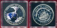 Liberia 5 Dollar Silbermünze mit Farbauflage HISTORY OF RAILROADS - Mallard -