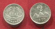 Guatemala 1/4 Real 1897 Circulation Coin Uncirculated