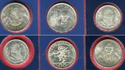 Mexico 1, 5, 25 und 100 Pesos Konvolut von sechs mexikanischen Silbermünzen -