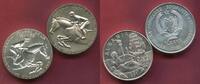 Albanien Albania 2 x 10 Leke 1992 Summer Olympics in Barcelona mit Box und Alban. Münzkarte -