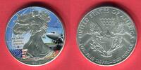 USA 1 Dollar Silbermünze - Silver Eagle - 1 oz Colorierte Liberty -66 Jahre Berliner Luftbrücke -
