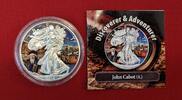 USA 1 Dollar Farbmünze - Silver Eagle - 1 oz Discoverer & Adventurer Serie - John Cabot -