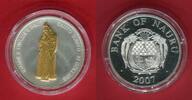 Nauru 10 Dollar Silbermünze 2007 Papst Johannes Paul ll Santo Subito, teilvergoldet Proof with capsule