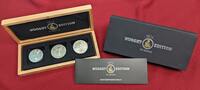 USA, Kanada & Mexiko 3 x 1 Unze Silber Nugget Edition - The Americas - mit echten Goldnuggets -