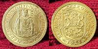 Tschechoslowakei Czechoslovakia 1 Dukat Ducat Gold 1923 St. Wenzel Ohne Seriennummern Duke Wenceslas First Year of Mintage AU/Unc.