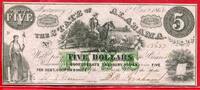 5 Dollars Banknote 1864 State of Alabama Konföderierte Staaten Confederate States of America 5 Dollars The State of Alabama 1864 Plantagen Aufs F...