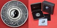Tuvalu 1 Dollar 2016 Yin Yang Rotating Charm Coin Antique finish, original packaging