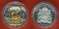 Malawi 50 Kwacha Skulpturmünze teilvergoldet Investment Jewellery Collection -Springbock- African Springbok -