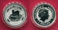Australien 1 Dollar Silbermünze 2003 Jahr der Ziege (1 oz) BU in capsule