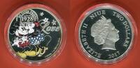 Niue 2 Dollars Silbermünze Disney - True Love Forever (m. Farbapplikation) -