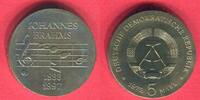 DDR 5 Mark Neusilber 1972 Gedenkmünze zum 75. Todestag von Johannes Brahms 1833 - 1897 unc slightly toned,capsule