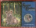 Tuvalu 3 x 50 Cent Silbermünzen, je 1/2 OZ Silber 2013 Forest Babies - Dreier Set - Grey Wolf, Red Squirrel, Brown Bear - Proof colorated coins w...