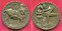 Weimarer Republik Karl Goetz Medaille Bronze Gußmedaille 1921 Auf die Zensur des Deutschen Volksliederbuches almost as cast rough edge cast