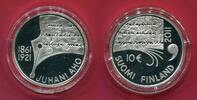 Finnland 10 Euro Silbermünze 2011 Juhani Aho (finnischer Schriftsteller) proof in capsule, no coa, orig. packaging