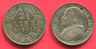 Vatikan Vatican Kirchenstaat Papal State 2 1/2 Lire Pius IX (1846-1870) One Year Type Quality Erhaltung -