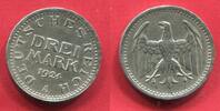 Weimarer Republik Deutsches Reich 3 Mark Silber Kursmünze Kursmünze Drei ausgeschrieben -