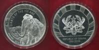Ghana 1000 Cedis Silber Wooly Mammoth Mammuthus Primigenius Mammut -