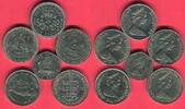 Insel Man, Isle of Man Lot 3 Pounds, 2 x 25 Pence & 50 Pence 3 x 1 Pound + 50 Pence Isle of Man & 2 x 25 Pence Guernsey -