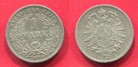 Kaiserreich 1 Mark Silber kleiner Adler Kursmünze Kleiner Adler selten in dieser Erhaltung Rare in this condition -
