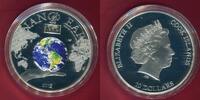 Cook-Islands, Cook-Inseln 10 Dollars Silbermünze mit Farbapp.& Nano-Chip Nano Earth - The World in Your Hand - -