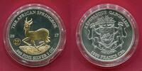 Gabun 1000 Francs CFA Silbermünze 50 Jahre Springbock (1 oz, 24-karätige Goldverfeinerung) -