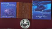 Australien 1 Dollar Silbermünze 2007 Treasures of Australia-Serie - Saphir proof in capsule w. certificate, orig. packaging