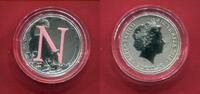 Australien 1 Dollar Silbermünze teilcoloriert Alphabet-Collection - Buchstabe N / Letter N - Narbarlek -