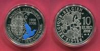 Belgien 10 Euro Silbermünze teilcoloriert Maurice Maeterlinck - Der blaue Vogel (1908-2008) -